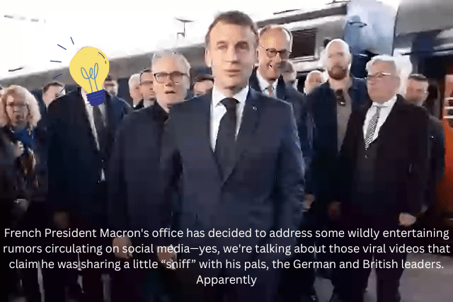 French president Macron’s office responds to viral videos accusing him of doing cocaine with German and British leaders